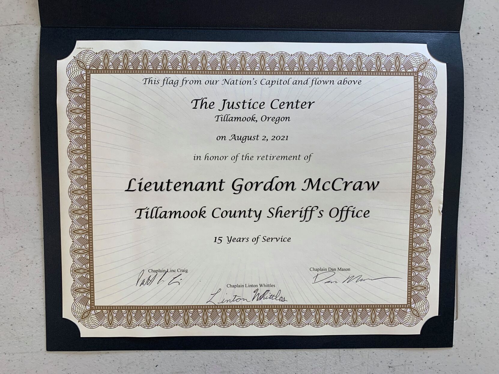 Gordon McCraw retirement